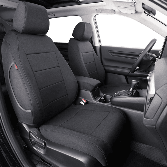 Coverdream Custom Fit Accord Car Seat Covers for Honda Accord 2013 2014 2015 2016 2017 (Rear Row W/Solid Folding Backrest) - Polyester (Black,Full Set)