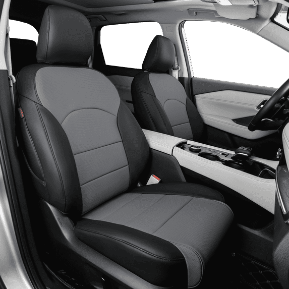 coverdream Custom Fit Altima Car Seat Covers for Nissan Altima 2019-2024 2025 Platinum,SV,SR,S,SL - Leatherette (Black/Gray,Full Set)