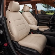 coverdream Custom Fit CR-V Car Seat Covers for 2012 2013 2014 Honda CR-V EX EX-L - Waterproof Leatherette Auto Seat CoversBeige,Full Set