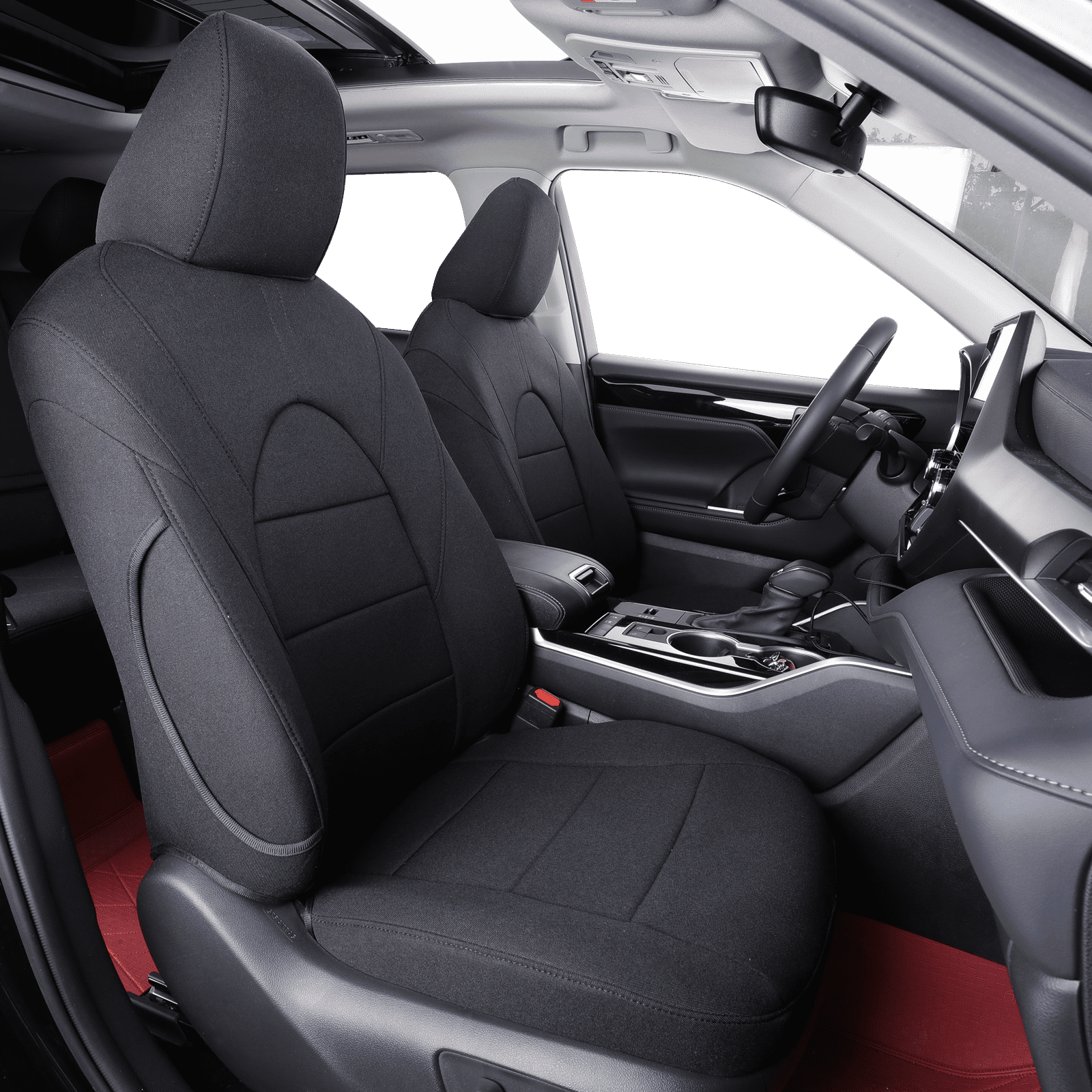 Custom Fit Black Leatherette Car Seat Covers for Toyota Camry SE, XSE