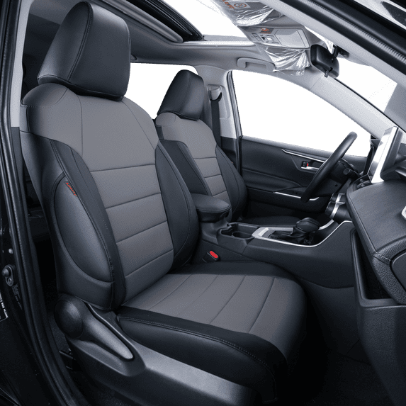 coverdream Custom Fit Corolla Car Seat Covers for Toyota Corolla Hybird LE 2023 2024 2025 2026 - Leatherette (Black/Gray,Full Set)