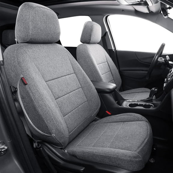 Coverdream Custom Fit Equinox Car Seat Covers for Chevy Equinox Premier, LS, LT, L, RS 2018-2024-Washable Polyester Auto Seat Covers (Full Set,Gray)