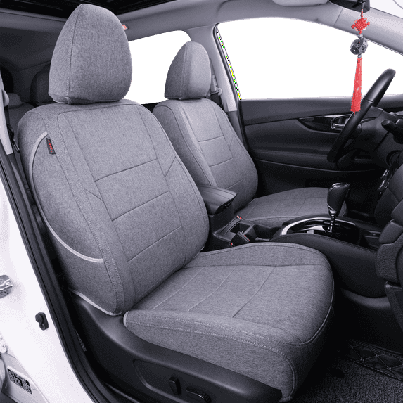 coverdream Custom Fit Gladiator Car Seat Covers for 2020-2025 Jeep Gladiator (Not for HIGH Altitude,Rear Row No Center Fold-Down Armrest) - Polyester (Gray,Full Set)