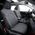 thumbnail image 1 of Coverdream Custom Fit Toyota Highlander 2014-2019 Three Row,Second Row Captain Chair Seat Covers &Hybrid - Leather Full Set Black/Gray, 1 of 7