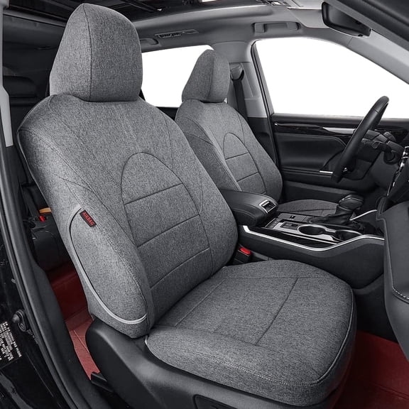 coverdream Highlander Seat Covers for 2020-2026 Toyota Highlander Suv Seat Cushion,2nd Row Captain Chair - Washable Polyester Auto Seat Covers(Full Set,Gray)