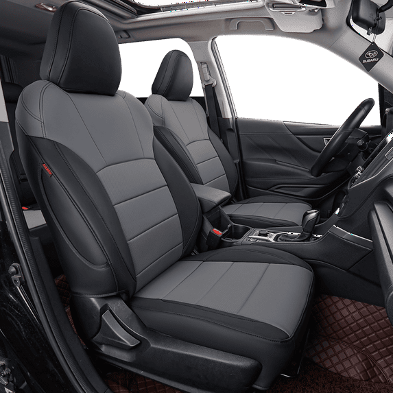 Coverdream Custom Fit KONA Car Seat Covers for Hyundai KONA 2018 2019 2020 2021 2022 2023 - Leatherette (Black/Gray,Full Set)