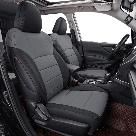 Coverdream Custom Fit Outback Car Seat Covers for Subaru Outback 2020 2021 2022 2023 - Leatherette (Black/Gray,Full Set)