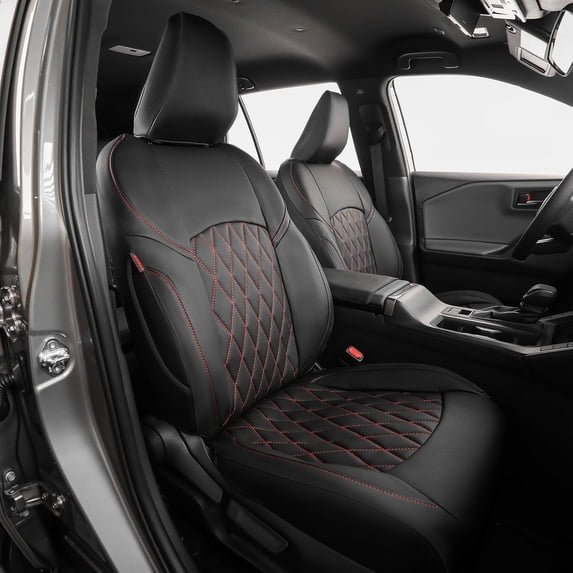 Coverdream Custom Fit Car Seat Covers Faux Leather Full Set Water Resistant Airbag Compatible for 2019-2025 Toyota RAV4 Hybrid SE XSE Prime PHEV SUV