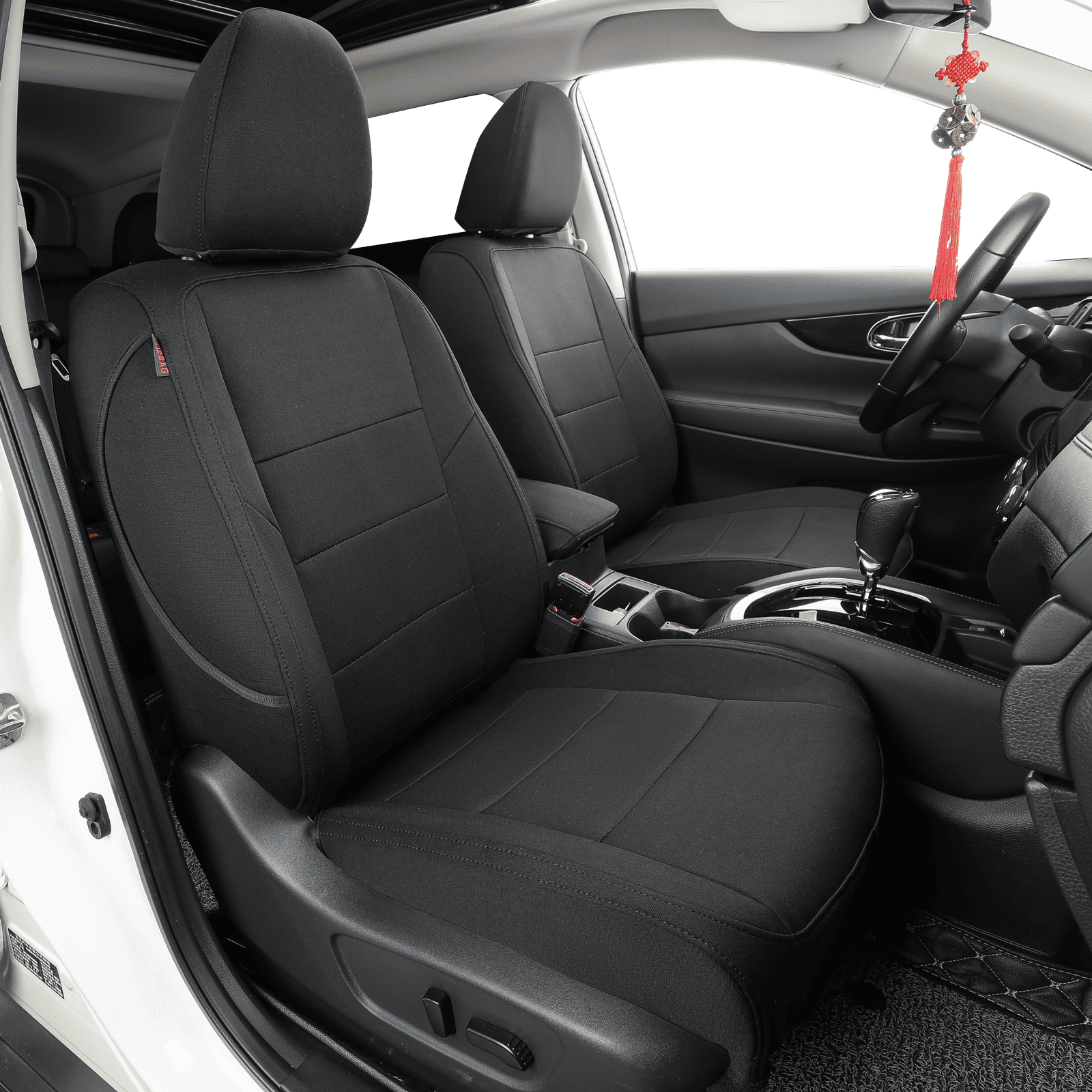 Coverdream Custom Fit Rogue Car Seat Covers for Nissan Rogue 2014 2015 2016 2017 2018 2019 2020 Polyester Black Full Set