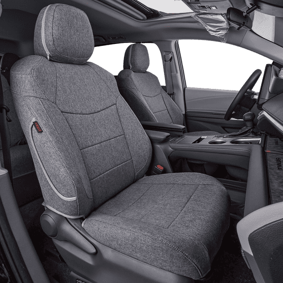 coverdream Sienna Car Seat Covers Custom Fit for 2011-2020 Toyota Sienna LE,XLE,Limited,L,XLE Premium,Limited Premium,7-Seater Polyester, Full Set, Gray