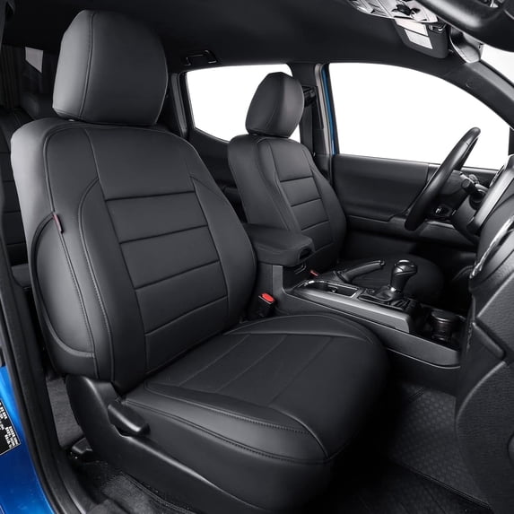 coverdream Tacoma Seat Covers Full Set for 2016-2023 Toyota Tacoma Double/Crew Cab SR,SR5,TRD Pro/Sport - Waterproof Leather Auto Seat Covers