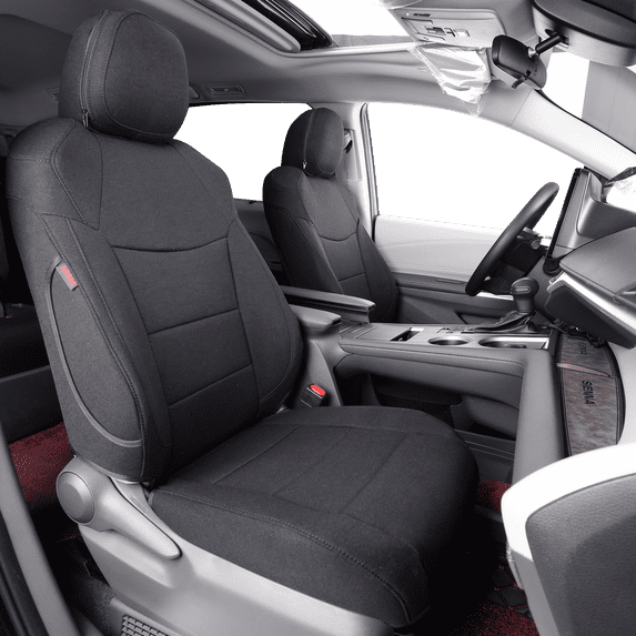 coverdream Sienna Seat Covers Custom Fit for 2021-2026 Toyota Sienna LE/XLE (8-Passenger),2nd Row Bench w/Removable Middle Seat Breathable Polyester(Full Set,Black)