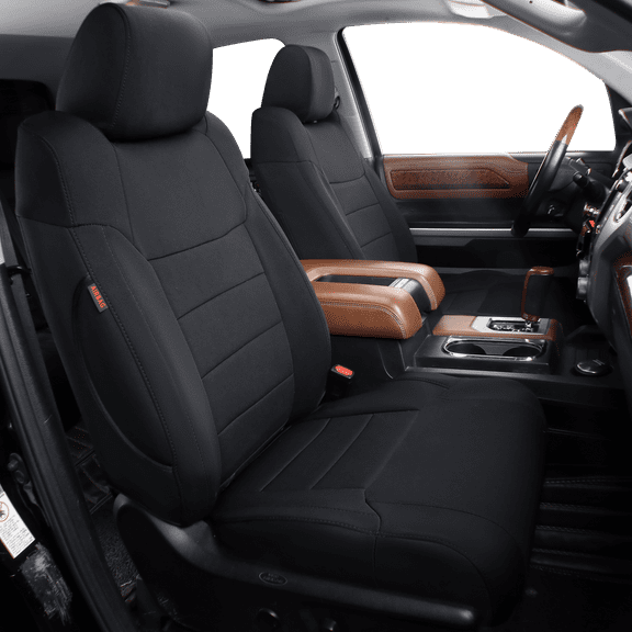 Coverdream Custom Fit Tundra Car Seat Covers for Toyota Tundra CrewMax 2014 2015 2016 2017 2018 2019 2020 2021 - Polyester (Black,Full Set)