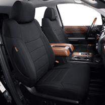 Coverdream Custom Fit Tundra Car Seat Covers for Toyota Tundra CrewMax and Double Cab 2022 2023 2024 - Polyester (Black,Full Set)