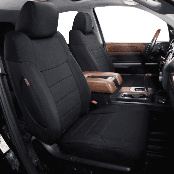 coverdream Custom Fit Tundra Car Seat Covers for Toyota Tundra 2022-2025 2026 Crewmax/Hybrid Limited,TRD Pro - Polyester (Black,Full Set)