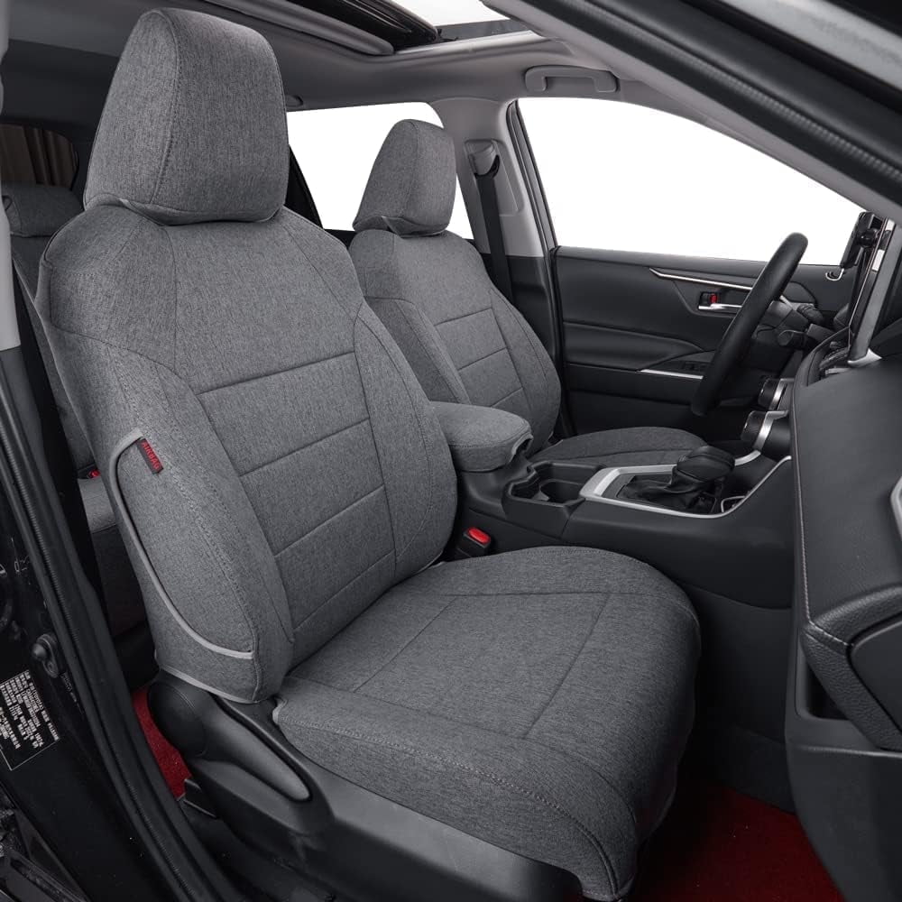 Coverdream Custom Fit Corolla Seat Covers for Toyota L,LE,LE Eco Plus,LE Plus 2014-2019 Breathable Auto Seat Covers(Gray,Full Set)