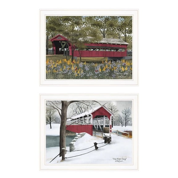 Covered Bridge Collection III 2-Pc Vignette by Billy Jacobs Wood Multi-Color