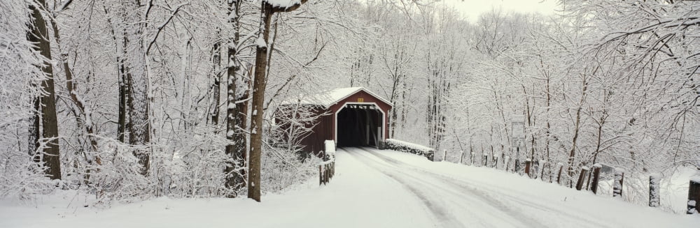 Covered Bridge PA Canvas Art - Panoramic Images (27 x 9)