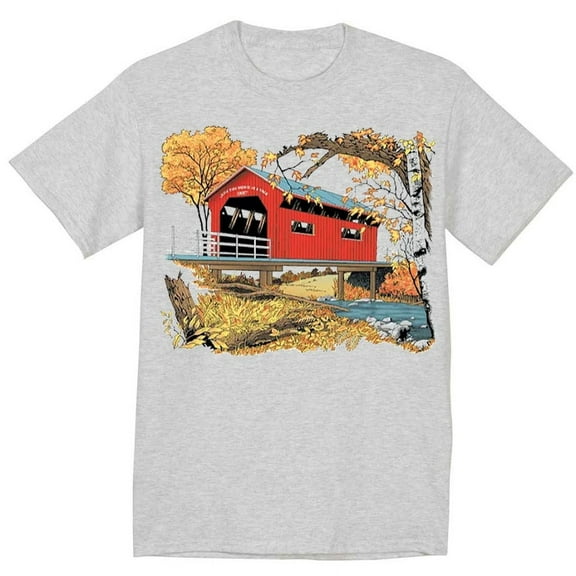 Covered Bridge Vermont New Hampshire Maine T-shirt Mens Graphic Tee