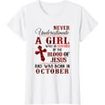 thumbnail image 1 of Covered By The Blood Of Jesus And Was Born In October T-Shirt, 1 of 3