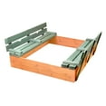 thumbnail image 1 of Covered Convertible Cedar Sandbox with Two Bench Seats - Natural/Green, 1 of 10