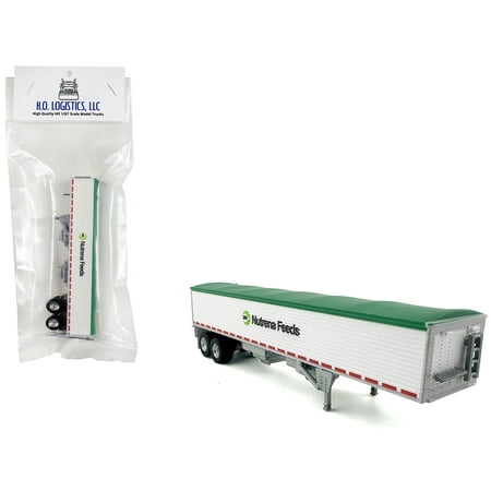 Covered Grain Trailer White with Green Tarp "Nutrena Feeds" 1/87 (HO) Scale Plastic Model Car by HO Logistics