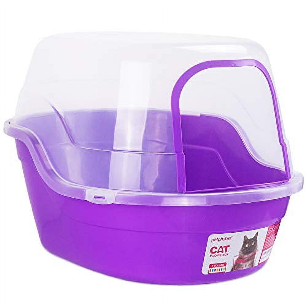 Jumbo Purple Plastic Covered Cat Litter Box