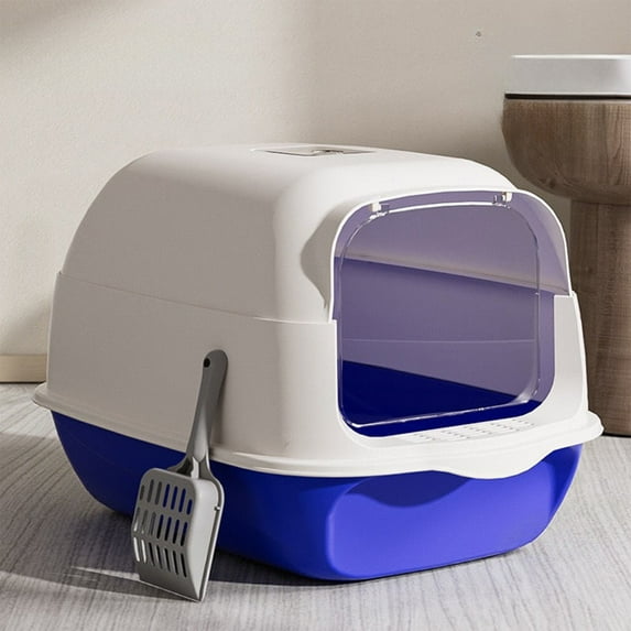 Covered Litter Box for Cats, Enclosed Cat Litter Box with Lid, Large Cat Litter Box with Door, High Sides, Splash Proof, Includes Scoop
