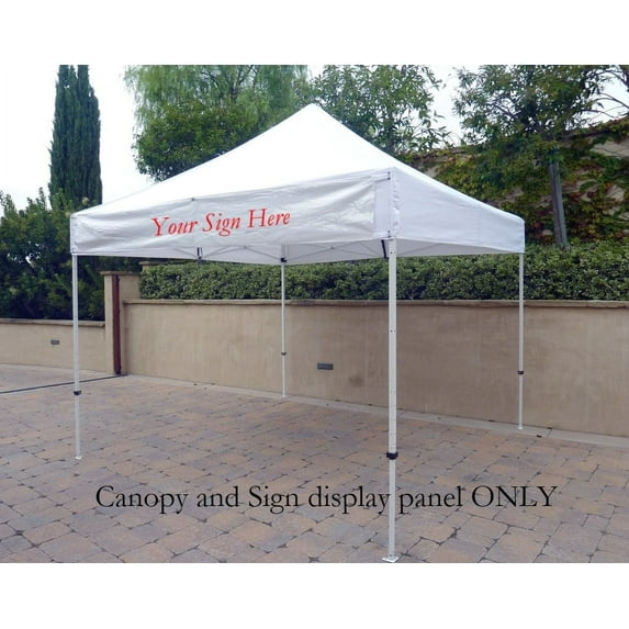 Covered Living 10ftx10ft Replacement Canopy with one detachable Sign display panel in White (Top Only)