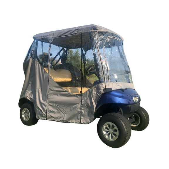 Covered Living - 2 Passengers Driving Enclosure Golf Cart Cover with YKK Zippers in Grey