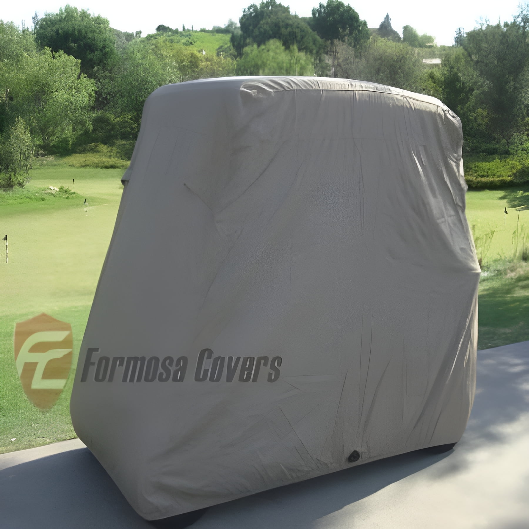 Covered Living Deluxe 2 Passenger Golf Cart Cover in Taupe roof up to 58", Fits E Z GO, Club Car and Yamaha G mode, also fits Organic transit's ELF