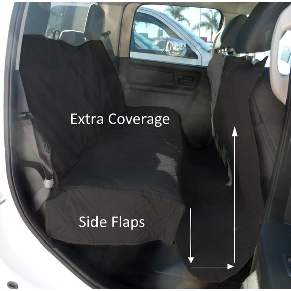 Covered Living Deluxe Quilted and Padded Dog Pet Car Back Seat Cover with Comforting Fabric and Non-Slip Backing Best for Truck, SUV, Van- Travel With Your Pet Mess Free - EXTRA LARGE 62"x94", BLACK