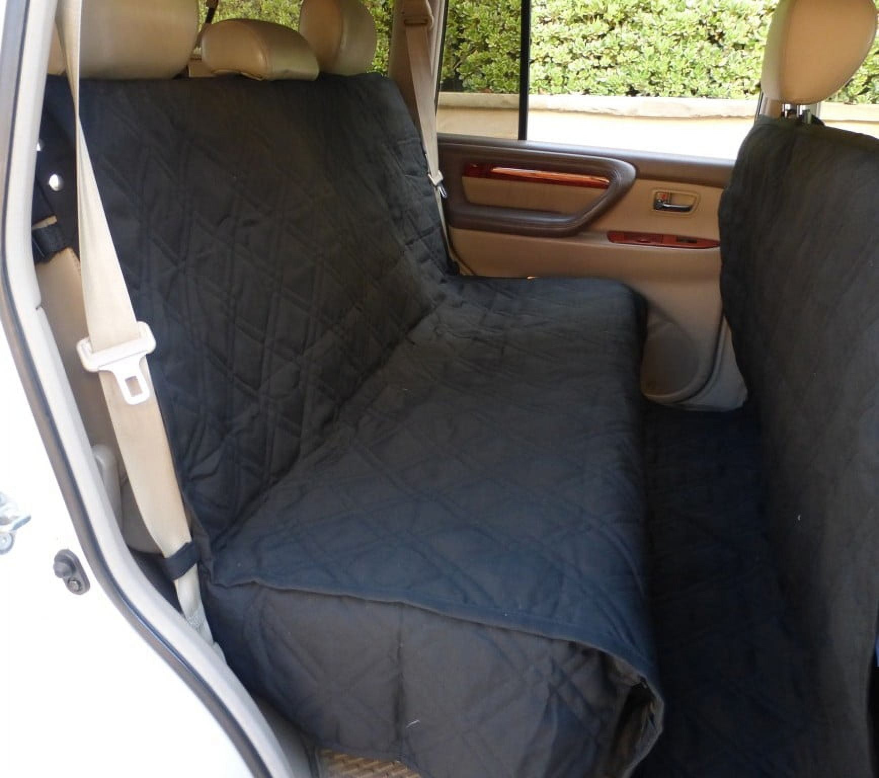 Universal Fit Black Quilted Padded Pet Car Seat Cover