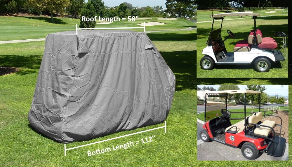 Covered Living Golf Cart Storage Cover for EZGo, Club car 4 Seater with