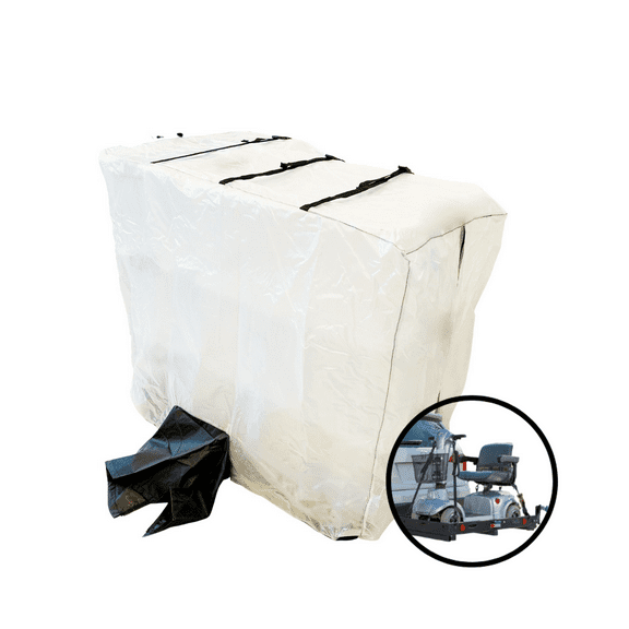 Covered Living - Mobility Scooter Transport Cover, Clear Material for Visible Taillights During Travel, 52-inch L x 26-inch D x 40-inch H
