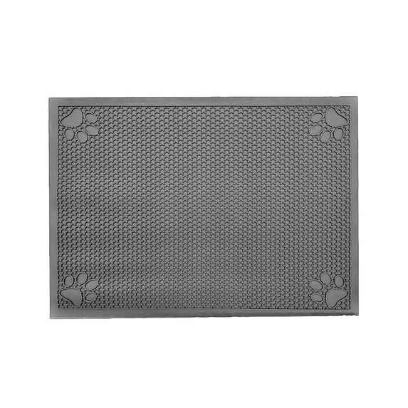 Covered Living Non-Slip Pet Food Mat with Honeycomb Grips 36" x 23", Extra Large, Waterproof, Gray