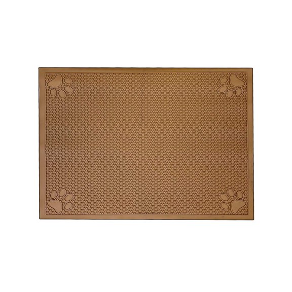 Covered Living Non-Slip Pet Food Mat with Honeycomb Grips 36" x 23", Extra Large, Waterproof, Latte