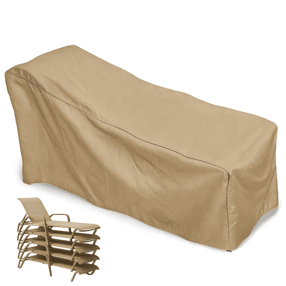 Covered Living Patio Stacked Chaise Lounge Cover Fits 4-8 Chairs 84"L x 30"W Classic Taupe