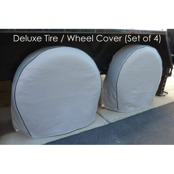 Covered Living Set of 4 Wheel Tire Covers for RV Camper Truck Car Auto Tires up to 33"
