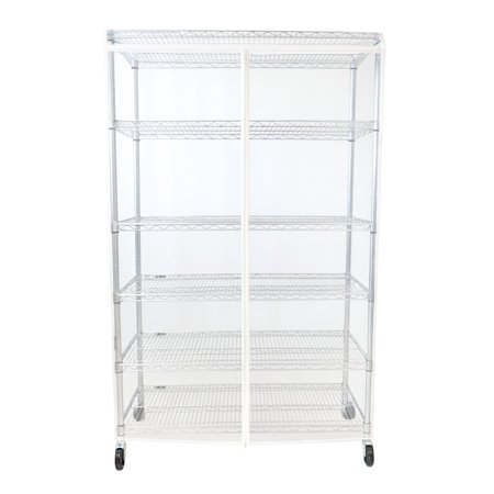 Covered Living Storage Shelving unit cover See Through PVC, fits Racks 48" Wx24 Dx72 H All Clear PVC (Cover only)