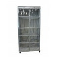 thumbnail image 1 of Covered Living Storage Shelving unit cover, fits racks 30"Wx14"Dx60"H one side see through panel (Cover Only, Grey), 1 of 3