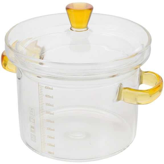 Glass Covered Oven Bowl with Lid, Flat Skillet Pot for Stovetop Cooking, Casserole and Pasta Pot, Glass Cookware