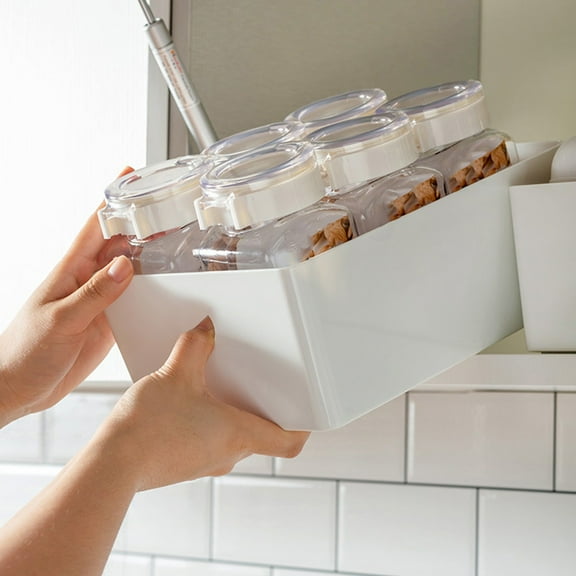 Covered Storage Box with Lid, White Household Basket for Toys, Snacks and Makeup Organization, 6.9*5*3 inch