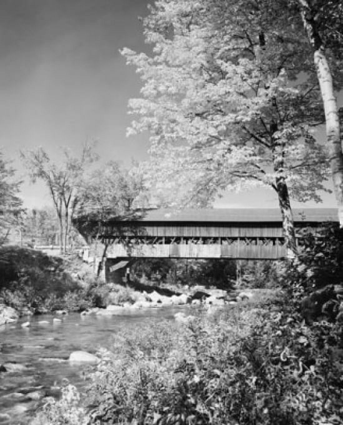 Covered bridge across a stream Canvas Art - (24 x 36)