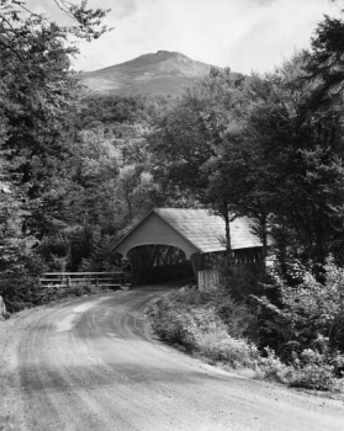 Covered bridge in a forest Flume Bridge Franconia Notch State Park New Hampshire USA Canvas Art - (18 x 24)