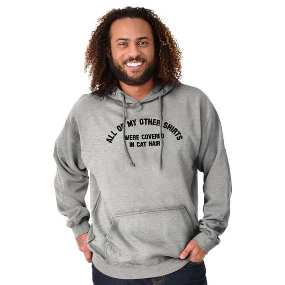 Covered in Cat Hair Funny Pet Lovers Hoodie Sweatshirt Women Men Brisco Brands S