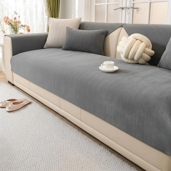 Coverfect Couch Covers Non Slip, Coverfect Sofa Cover, Premium Chenille Herringbone Sofa & Couch Cover