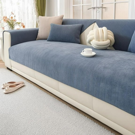 Coverfect Non-Slip Sofa & Couch Cover – Premium Chenille Herringbone Fabric