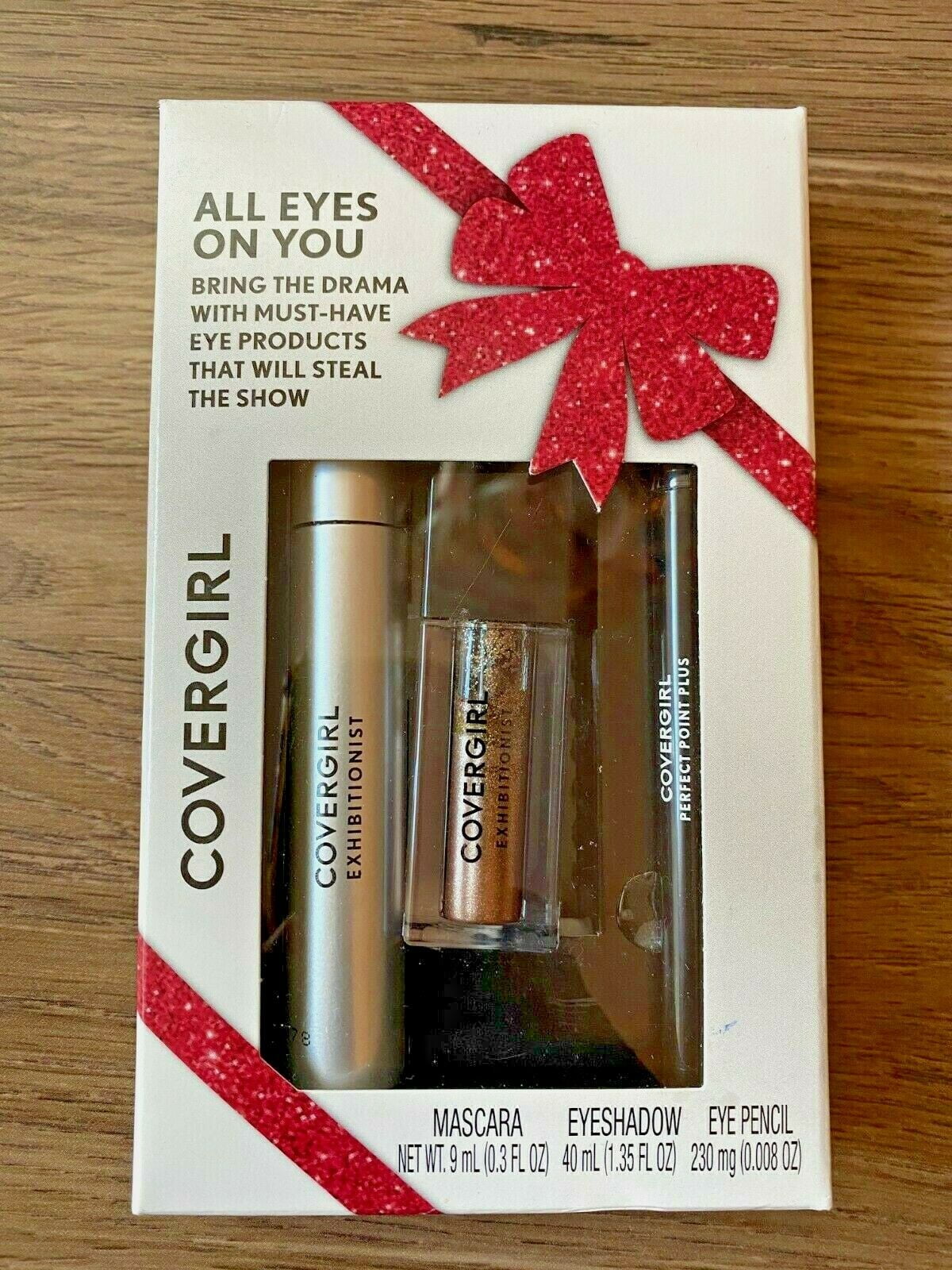 Covergirl ALL EYES ON YOU Exhibitionist Mascara, Liquid Giltter Eyeshadow, Perfect Point Plus Eye Pencil Gift Set
