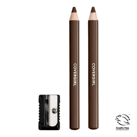 (2-Pack) COVERGIRL Easy Breezy Brow Fill + Define Eyebrow Pencil, 505 Rich Brown, 0.008 oz